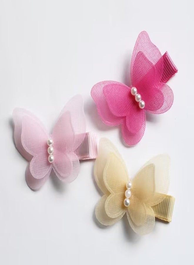 aoukoslt 5Pcs Puppy Hair Bows, Stochastic Dog Hair Clip Bow Butterfly with Pearl Style Hair Clip, Barrette for Cat Dog Puppy Hair Accessories, Puppy Bows - Image 2
